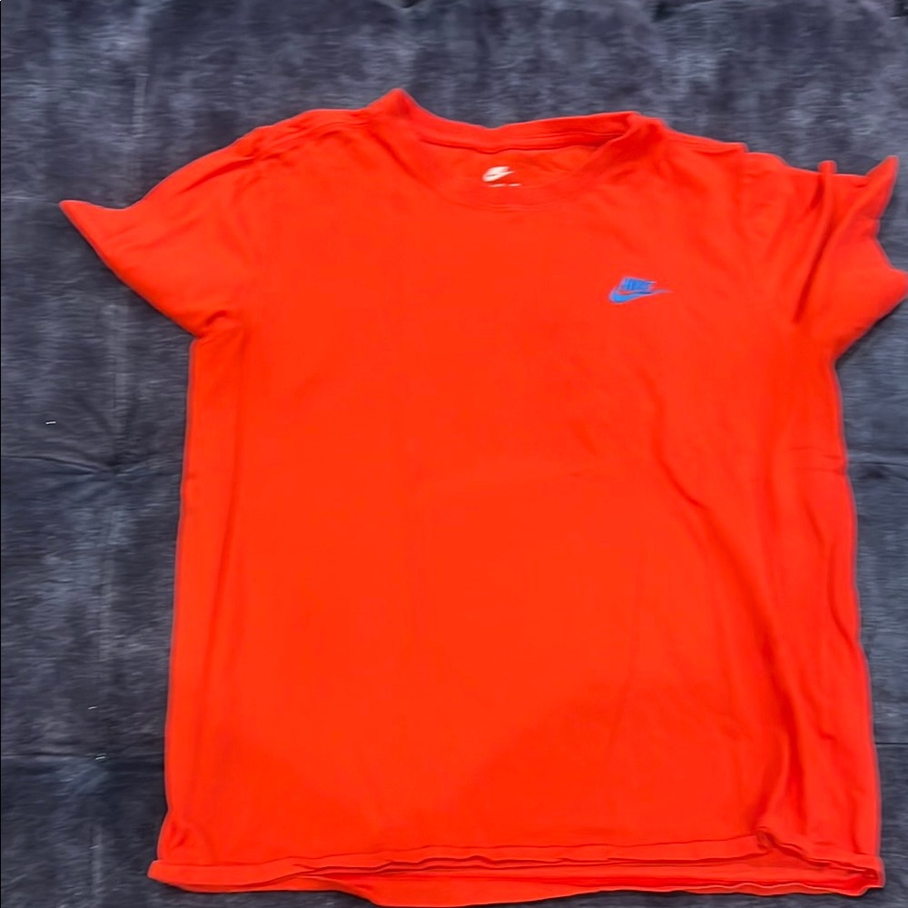 Nike Orange Tee with Blue Logo